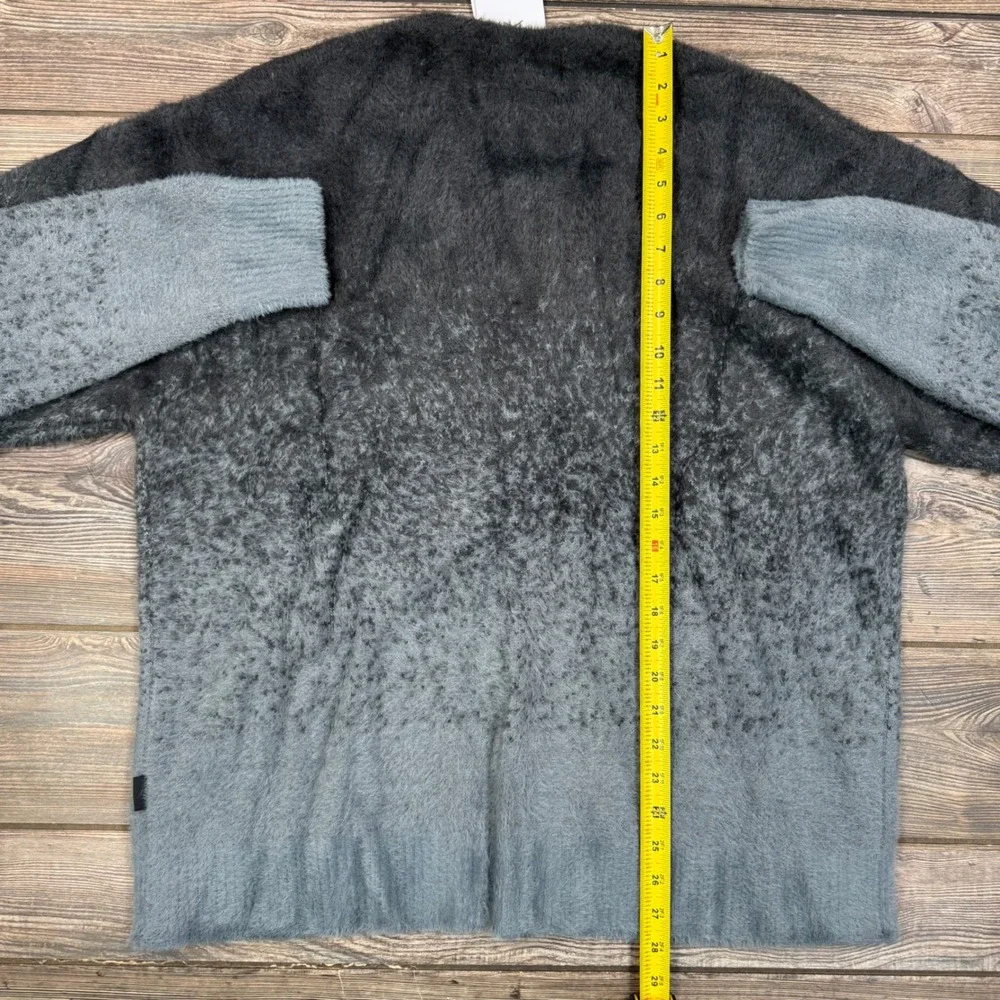 Jordan Flight Heritage Cardigan Mens LARGE‎ Grey Ombre Fuzzy Sweater FV7426 NEW